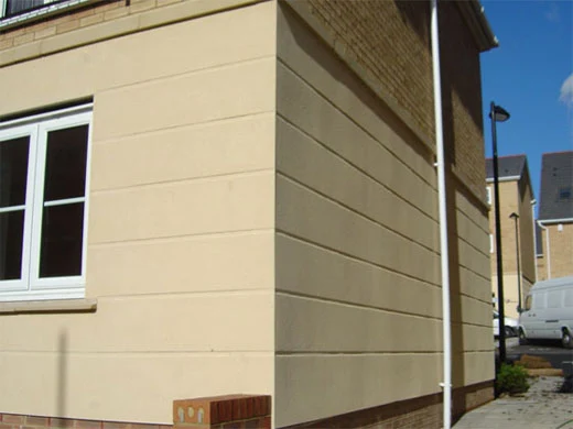 Ashlar render finish on residential property in London